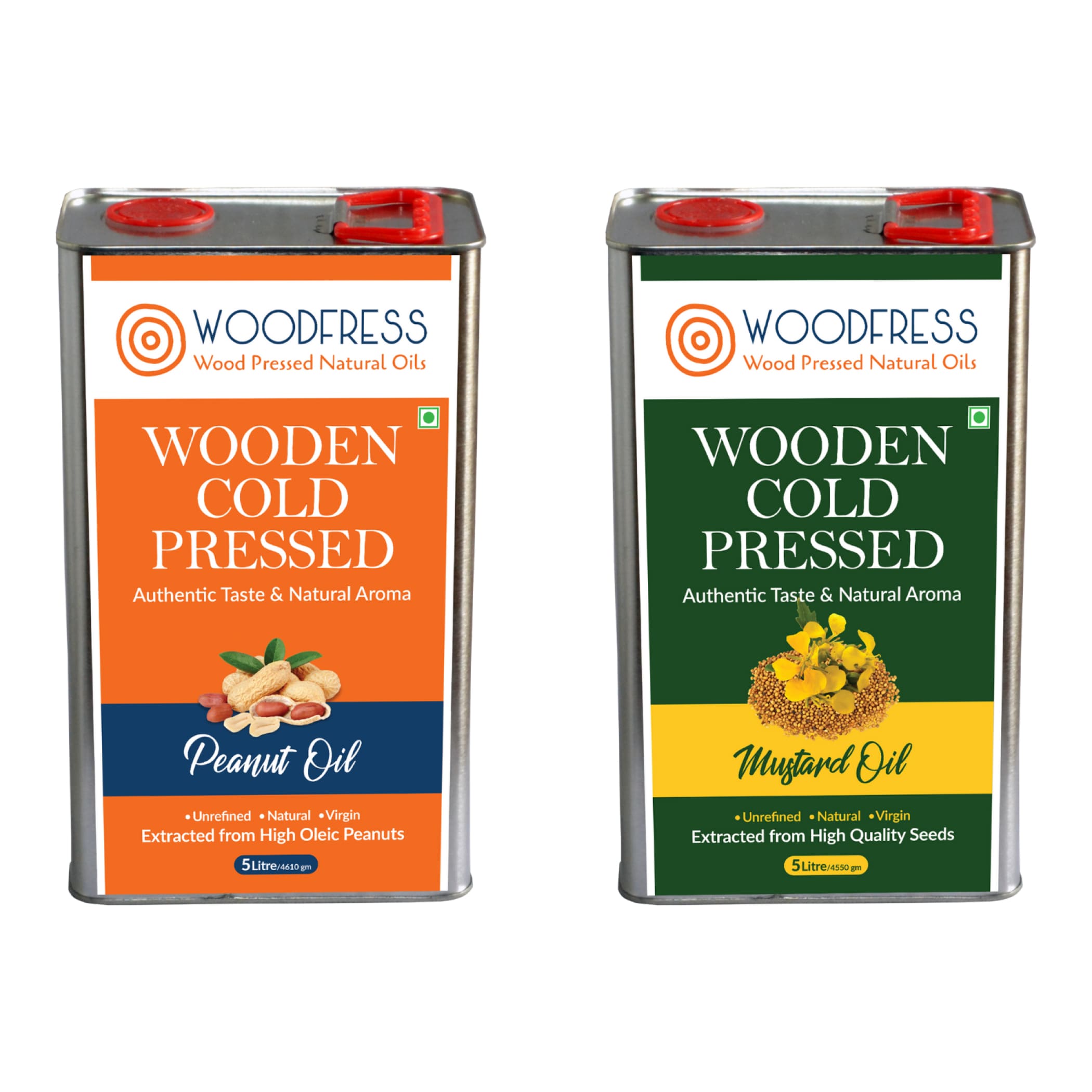 WOODFRESS Wood Cold Pressed Groundnut & Mustard Oils